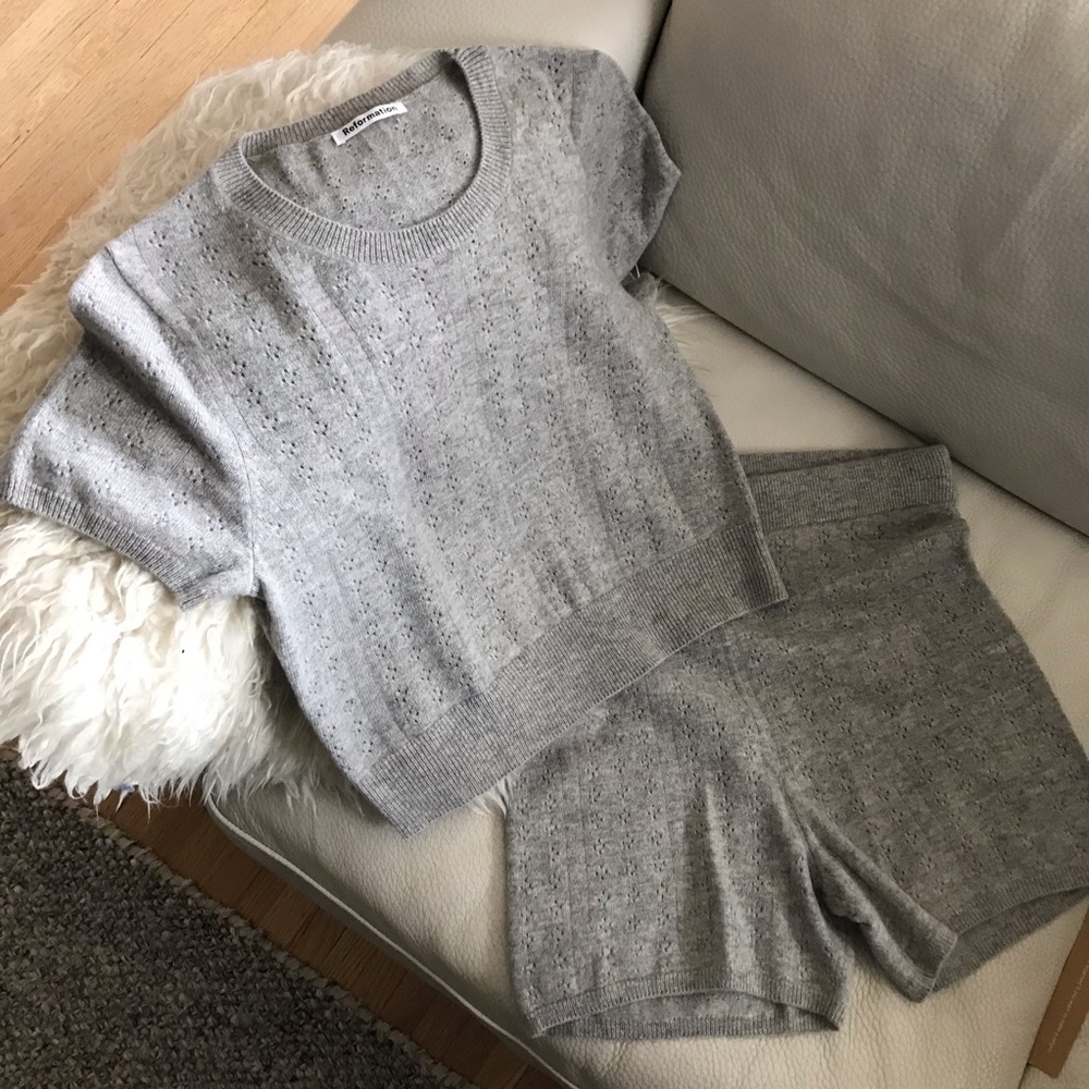 Reformation Villa Two Piece Cashmere Set Sz M